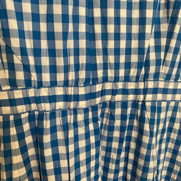 NWT J. Crew Blue Gingham Sleeveless V-neck Ruffled Dress - Picture 2 of 6